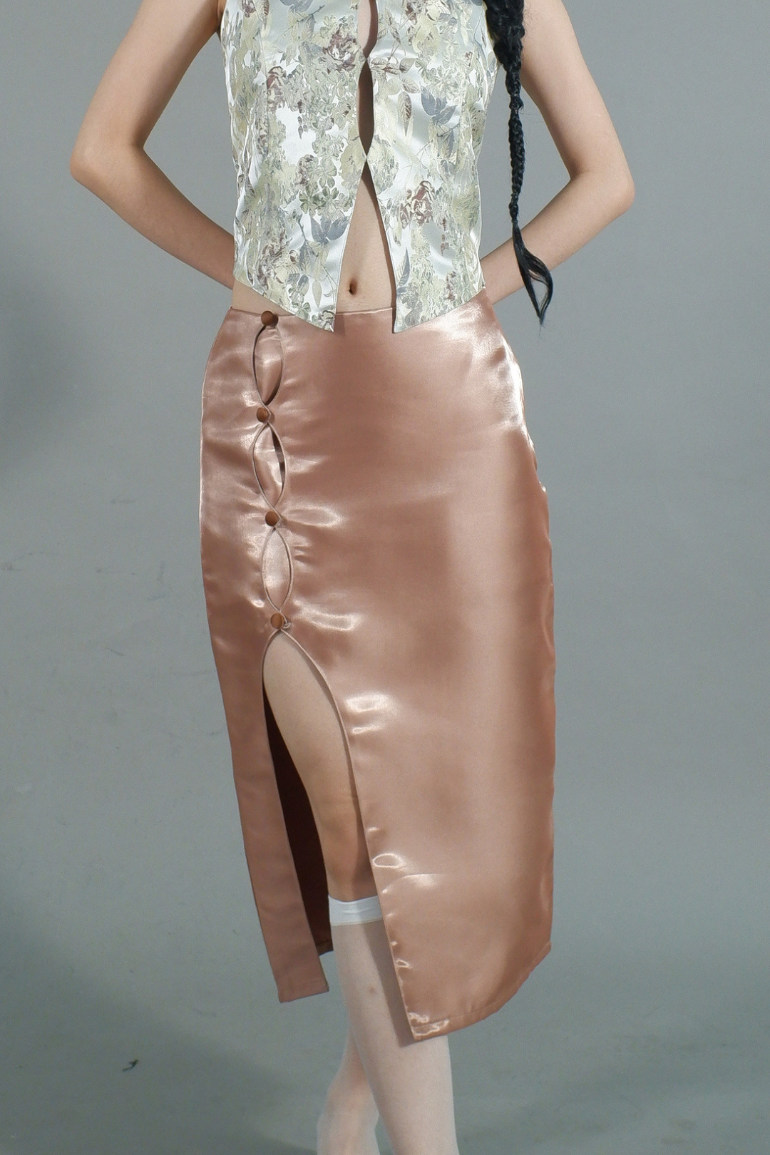MIDI SKIRT BROWN