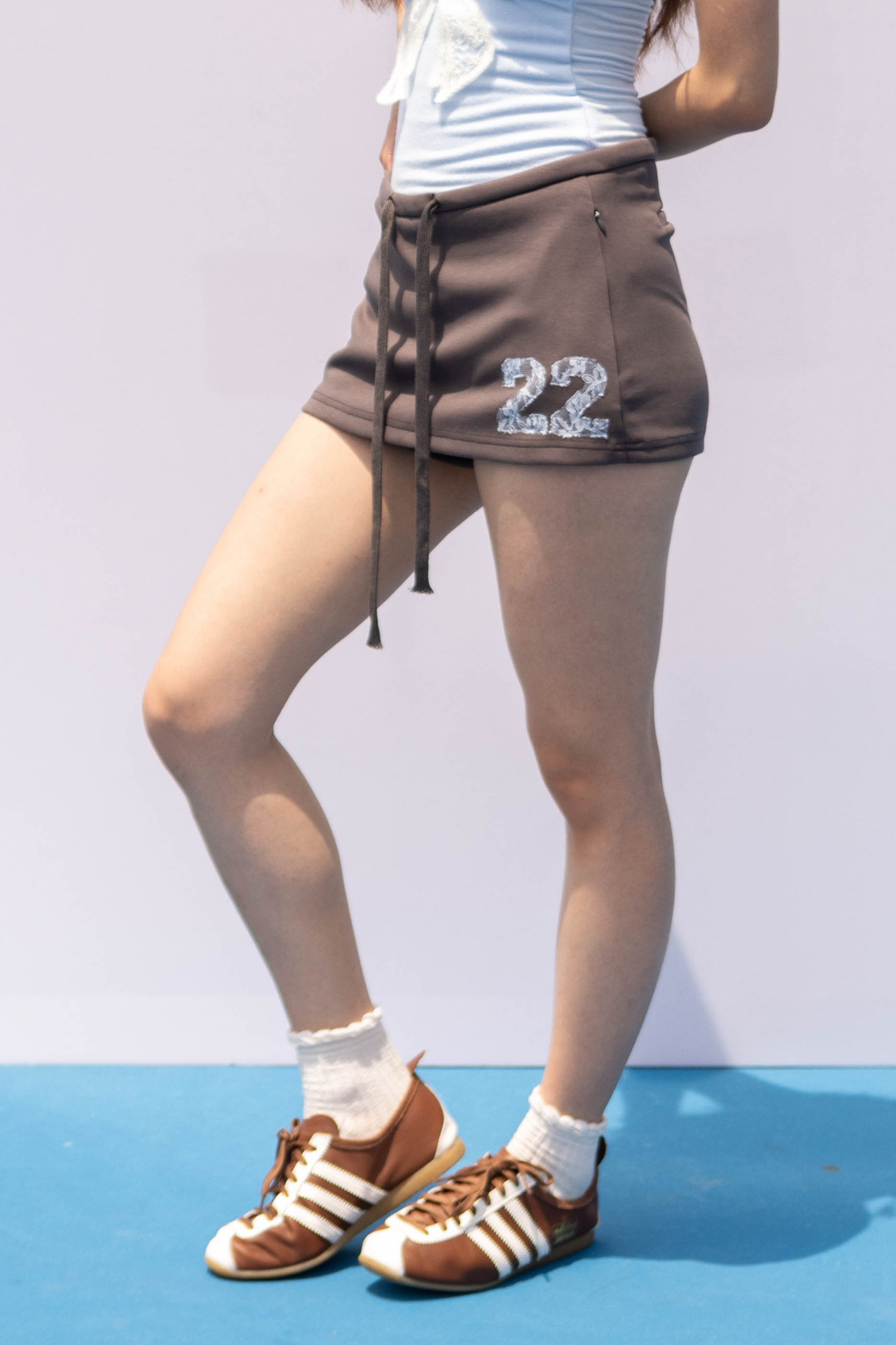 DARK GREY MINI SKIRT LACE