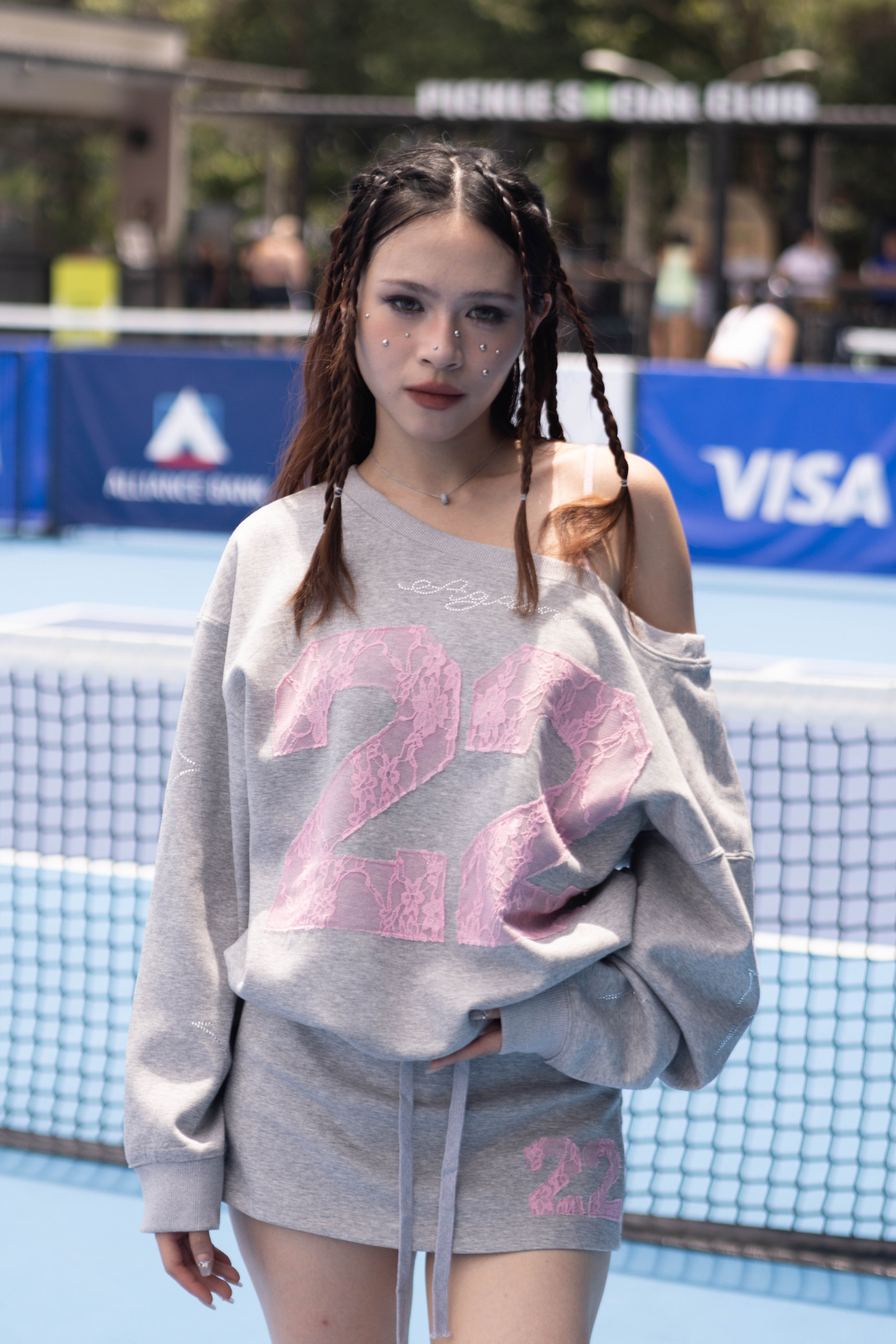 LIGHT GREY LONG SLEEVE WITH LACE