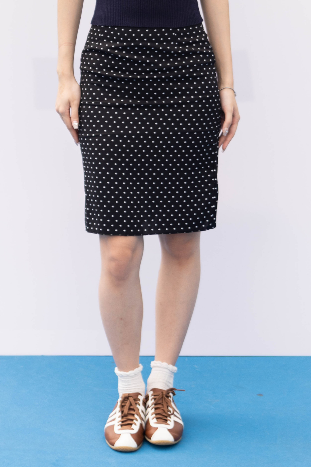 BLACK POLKA DOT SKIRT