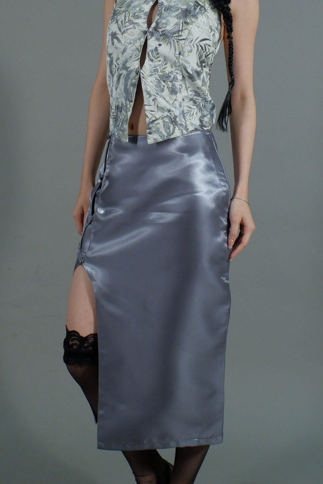 MIDI SKIRT GREY