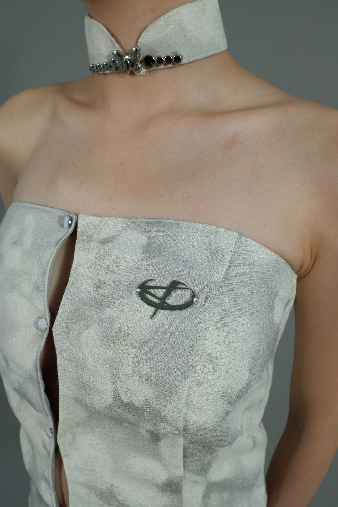CORSET & SINGLET COLLAR GREY