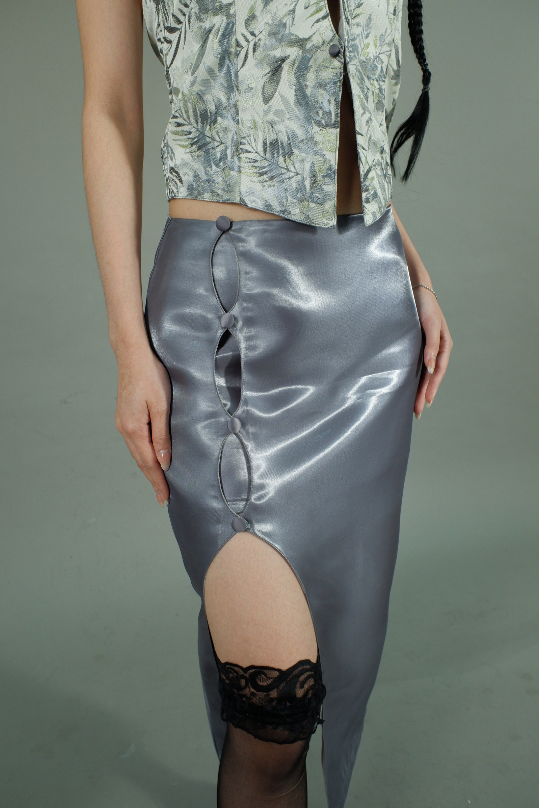 MIDI SKIRT GREY
