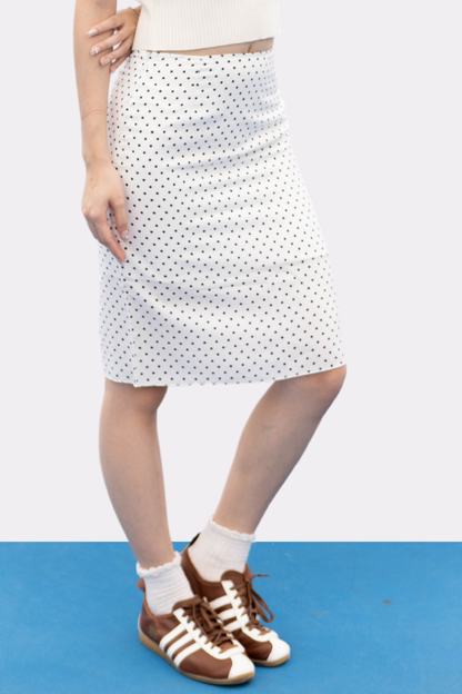 WHITE POLKA DOT SKIRT