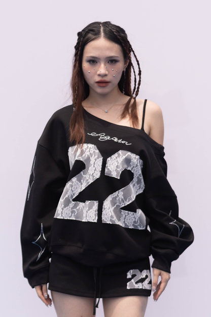 BLACK LONG SLEEVE WITH LACE