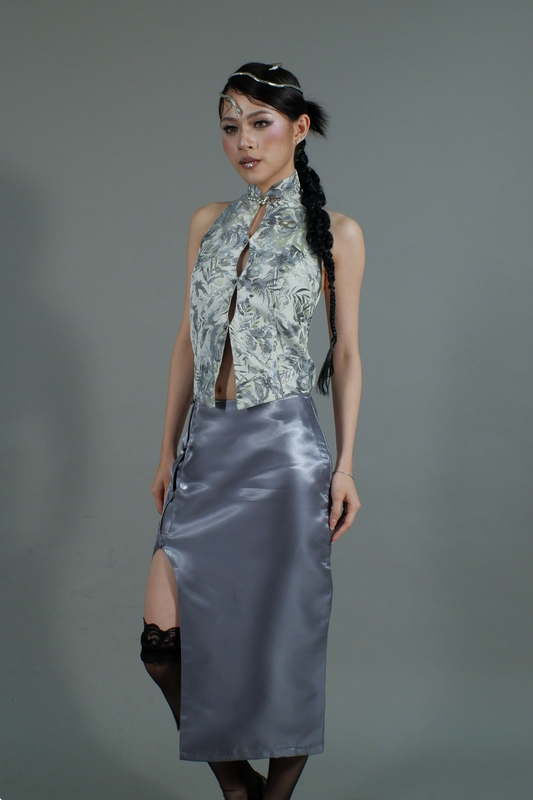 HALTERNECK TOP GREY