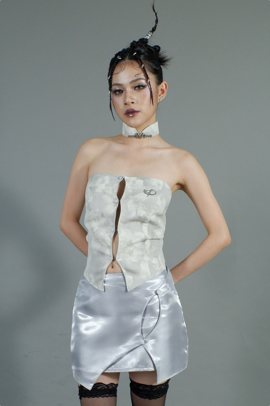 CORSET & SINGLET COLLAR GREY