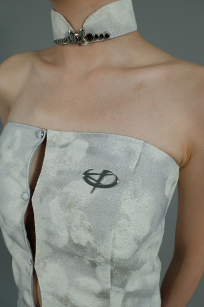 CORSET & SINGLET COLLAR GREY